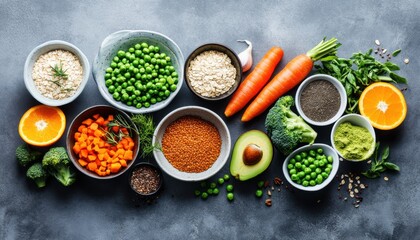 Poster - A colorful assortment of fresh vegetables and wholesome grains, showcasing the beauty of plant-based eating.