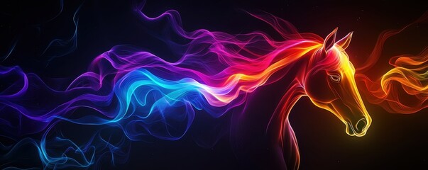 Poster - A vibrant, abstract representation of a horse