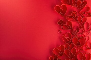 red background with hearts 14 feb valentine