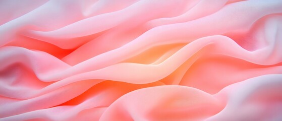 Poster - Soft, flowing fabric in delicate shades of pink and white, creating a tranquil scene.