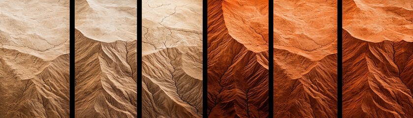 Poster - Stunning abstract landscape artwork featuring layered mountain textures and warm colors.
