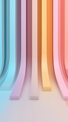 Poster - The image is a colorful, abstract piece of art that features a series of rainbow-colored lines. The lines are arranged in a way that creates a sense of movement and flow