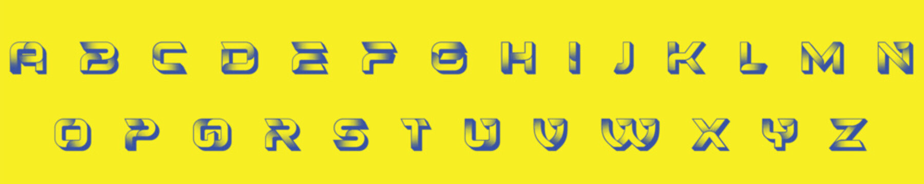 Custom style lettering font alphabet set. Vector stock illustration can be used in logo or any purpose. Colors can be easily editable and saved in EPS 10