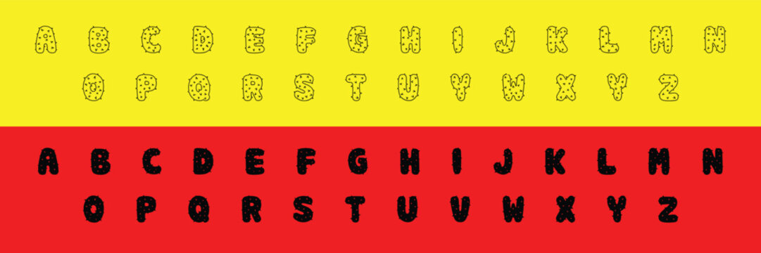 Custom style lettering font alphabet set. Vector stock illustration can be used in logo or any purpose. Colors can be easily editable and saved in EPS 10