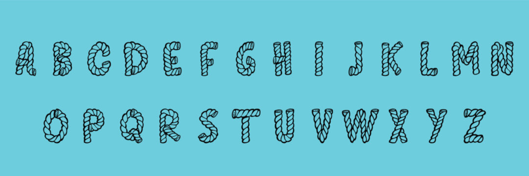 Custom style lettering font alphabet set. Vector stock illustration can be used in logo or any purpose. Colors can be easily editable and saved in EPS 10