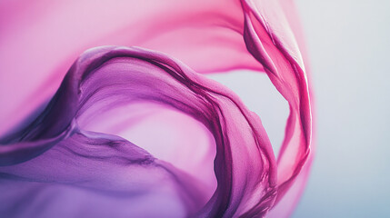 Poster - flowing silk fabric in shades of pink and purple creates a graceful abstract design