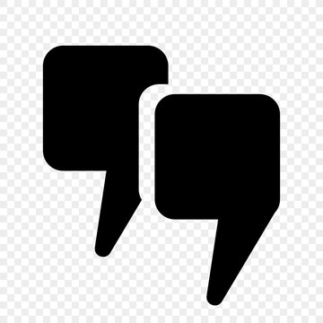 Square icons in the form of black quotes on a transparent background. Quotation marks, highlighted vector icons in the form of commas. Vector EPS 10.