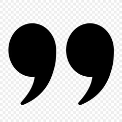 Poster - Round icons in the form of black quotation marks on a transparent background. Quotes, highlighted vector icons in the form of commas. Vector EPS 10.