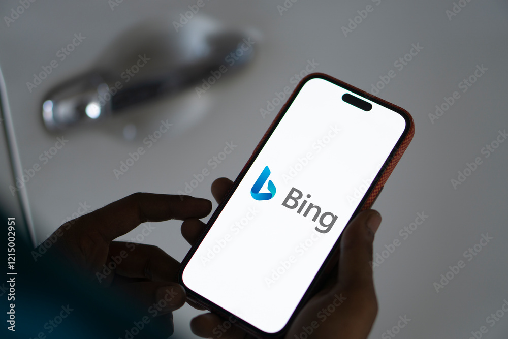 Dhaka, Bangladesh 20 jan 2025 Bing logo is displyed on smartphone