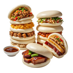 Sticker - Stacked Asian steamed buns Gua bao