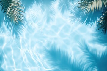 Canvas Print - Palm shadows on turquoise pool, summer background, travel