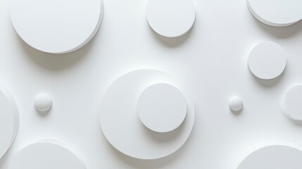 Wall Mural - White background with simple abstract shapes. Vector illustration of a minimalistic white geometric design, a simple white pattern on a transparent background. 