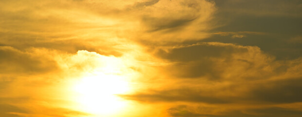 Wall Mural - Cloudy sky and bright sunrise