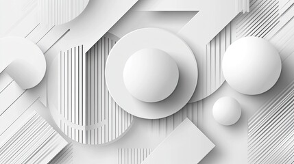 Wall Mural - White background with soft shapes and gradients, creating an elegant abstract design for presentation or branding use.