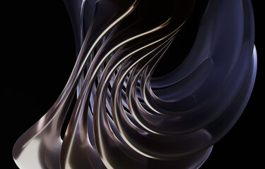 Poster - Futuristic Abstract Fluid Form in Transparent Gradient Glass
