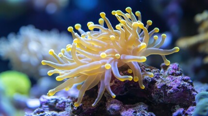 Wall Mural - Yellow Anemone in an Underwater Paradise