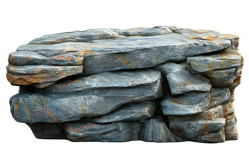 Poster - Single rock isolated on a black background creating a minimalist natural composition isolated on transparent background.