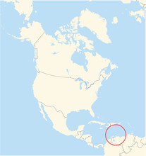 Location Map of the country Aruba in North America. The country is highlighted with a red polygon. No labels at all.