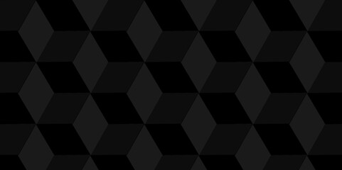 Fototapete - 	
Minimal modern cubes geometric tile and mosaic wall grid backdrop hexagon technology wallpaper background. Black block cube structure grid triangle texture vintage design.