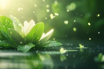 Poster - A pixel art depiction of a zucchini plant in a vibrant garden, with tiny glowing flowers and animated zucchinis swaying gently in the breeze