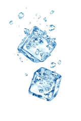 Poster - Ice cubes transparent background for use in graphic design and digital projects isolated on transparent background.