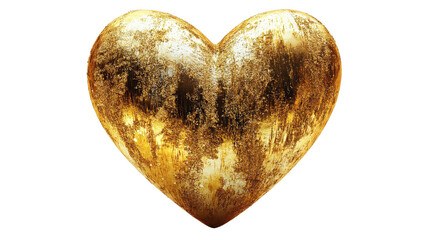 Poster - Gold heart shape on a solid black background creating a simple elegant design for various uses isolated on transparent background.