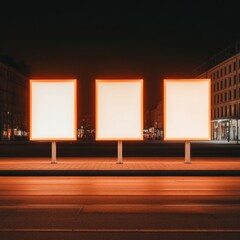 Aufkleber - Illuminated Urban Safety Display Interactive LED Billboards with Emergency Info - Innovative City Planning and Public Awareness in Smart Urban Environments