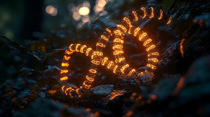 Poster - glowing library of dna strands representing stored digital data concept
