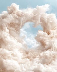 Poster - Dreamlike abstract cloud formations surreal atmosphere artistic background textural layers soft viewpoint ethereal concept