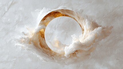 Poster - dreamlike abstract art ethereal clouds digital artwork mystical atmosphere aerial view artistic text