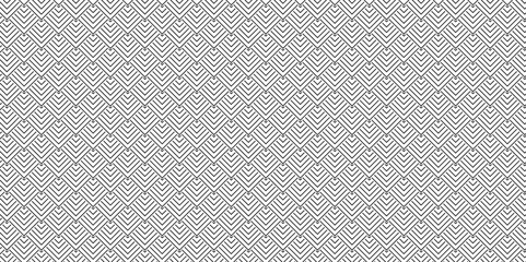 Poster - overlapping pattern minimal diamond geometric abstract wave square line. black line color seamless t