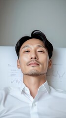 Poster - Digital Business Analysis Korean Businessman with Transparency Dashboard - Tech Enhanced Government Contracts and E-Procurement Efficiency in Modern Offices