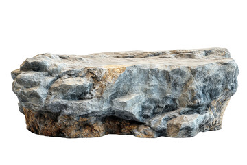 Poster - Rock on a black background showcasing texture and detail in a minimalistic composition isolated on transparent background.