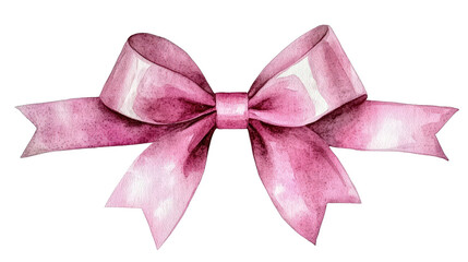 Poster - Pink bow on a black background creating a striking and elegant contrast for design and decoration purposes isolated on transparent background.