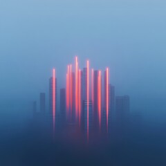 Aufkleber - Neon Urban Cityscape Futuristic Smart City with Radiant AI Infrastructure - Advanced Technology Integration for Modern Urban Innovation and Digital Marketing Solutions
