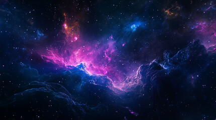 Wall Mural - Fantasy nebula purple flower, space galaxy background