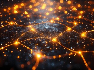 Poster - Vibrant AI Driven Marketing Concept with Glowing Neural Network Spreading Across Digital Platforms