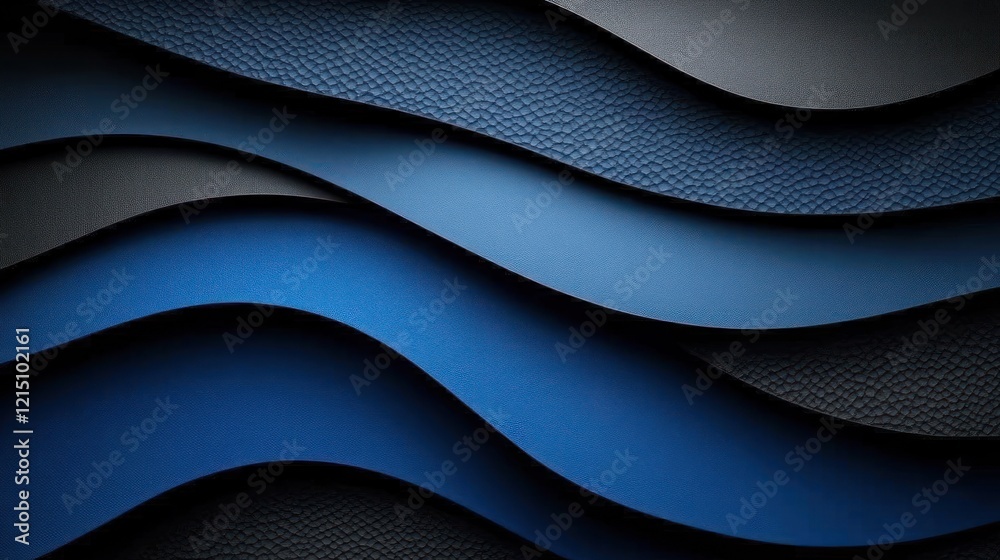 Blue leather waves texture background design