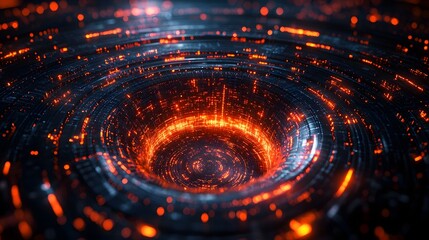 Poster - Futuristic AI Driven Digital Marketing Optimization Concept with Glowing Funnel