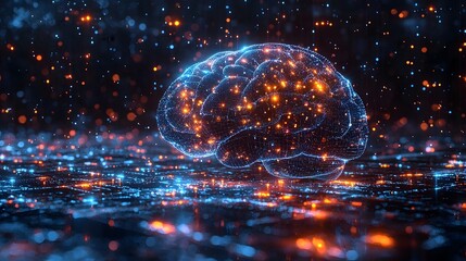 Poster - Futuristic Brain Powering Vibrant Personalized Marketing Campaigns Across Demographics