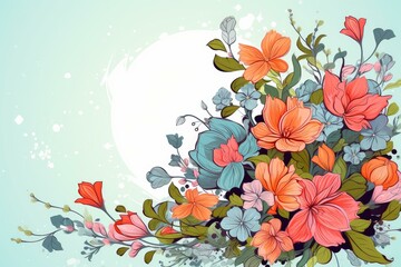Poster - vibrant bouquet of flowers creating a cheerful and colorful floral arrangement