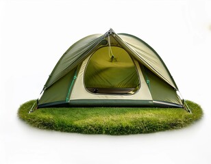 tent in the grass white background