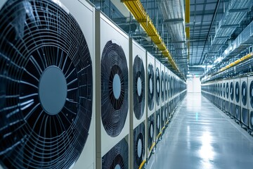 Poster - Cooling fans are running in server room ensuring temperature regulation