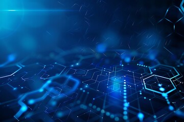 Aufkleber - Abstract blue technology hexagonal background