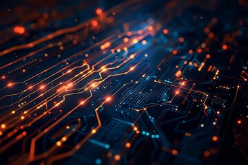 Fototapete - Circuit board, technology background.