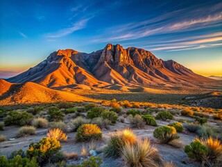 Poster - Minimalist Vista: Franklin Mountains State Park, El Paso, Texas Sunrise