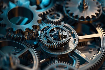 Aufkleber - Cogs and gear wheel mechanisms. Technology and engineering concept