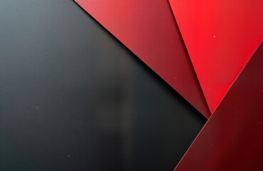 Poster - abstract geometric design with red black, gray shades. layered paper cardboard background. intriguin