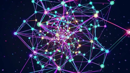 Aufkleber - Exploring the vibrant connections of digital networks in a mesmerizing visual display