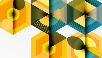 Poster - Hexagons design geometric abstract background